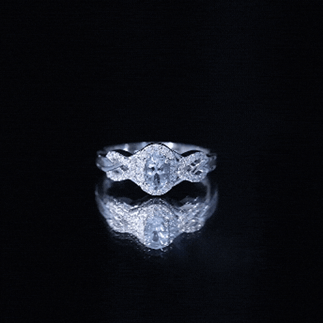 Genuine Aquamarine and Diamond Designer Engagement Ring in Silver