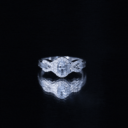 Genuine Aquamarine and Diamond Designer Engagement Ring in Silver