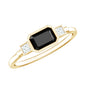 Lab Grown Black Diamond Bezel Set Engagement Ring For Women
