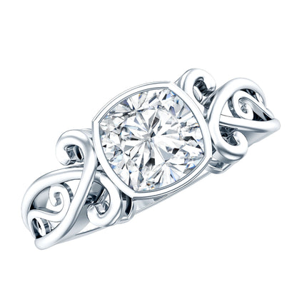 1.7 Carat Lab Grown Diamond Cushion Engagement Ring