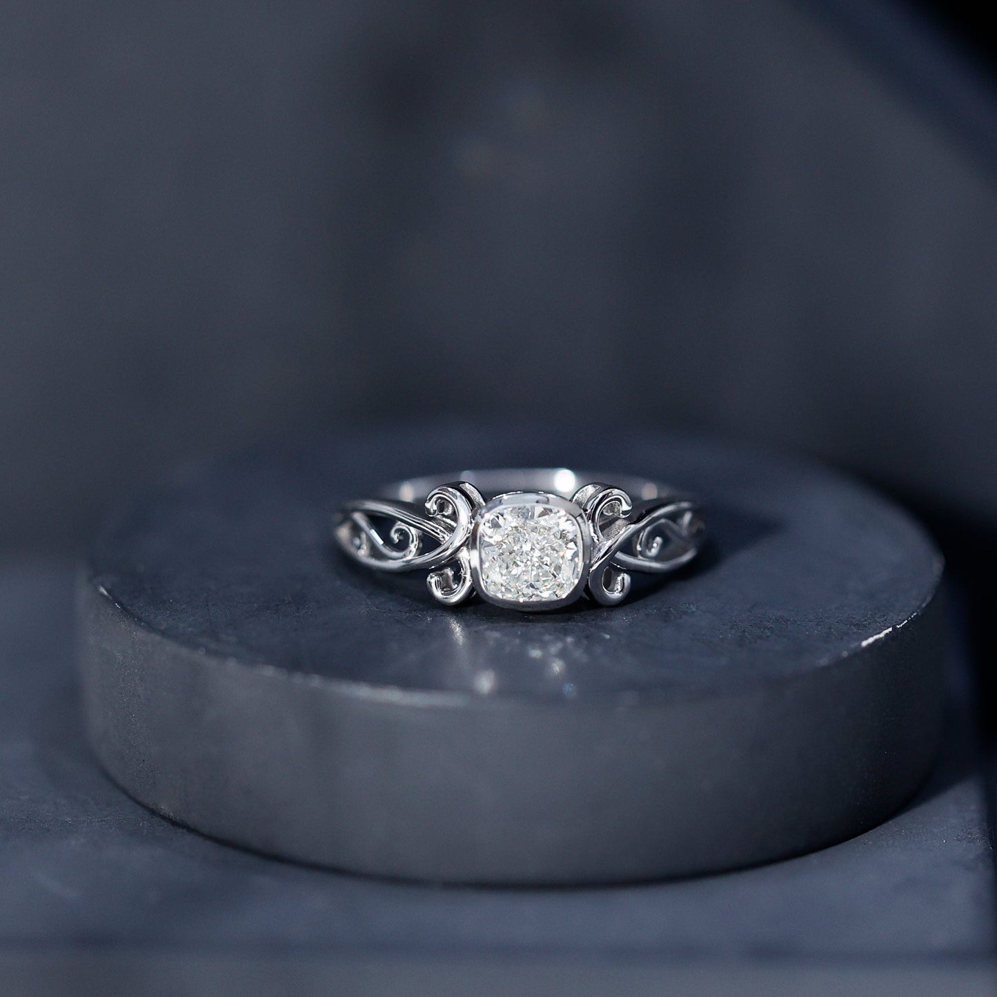 1.7 Carat Lab Grown Diamond Cushion Engagement Ring