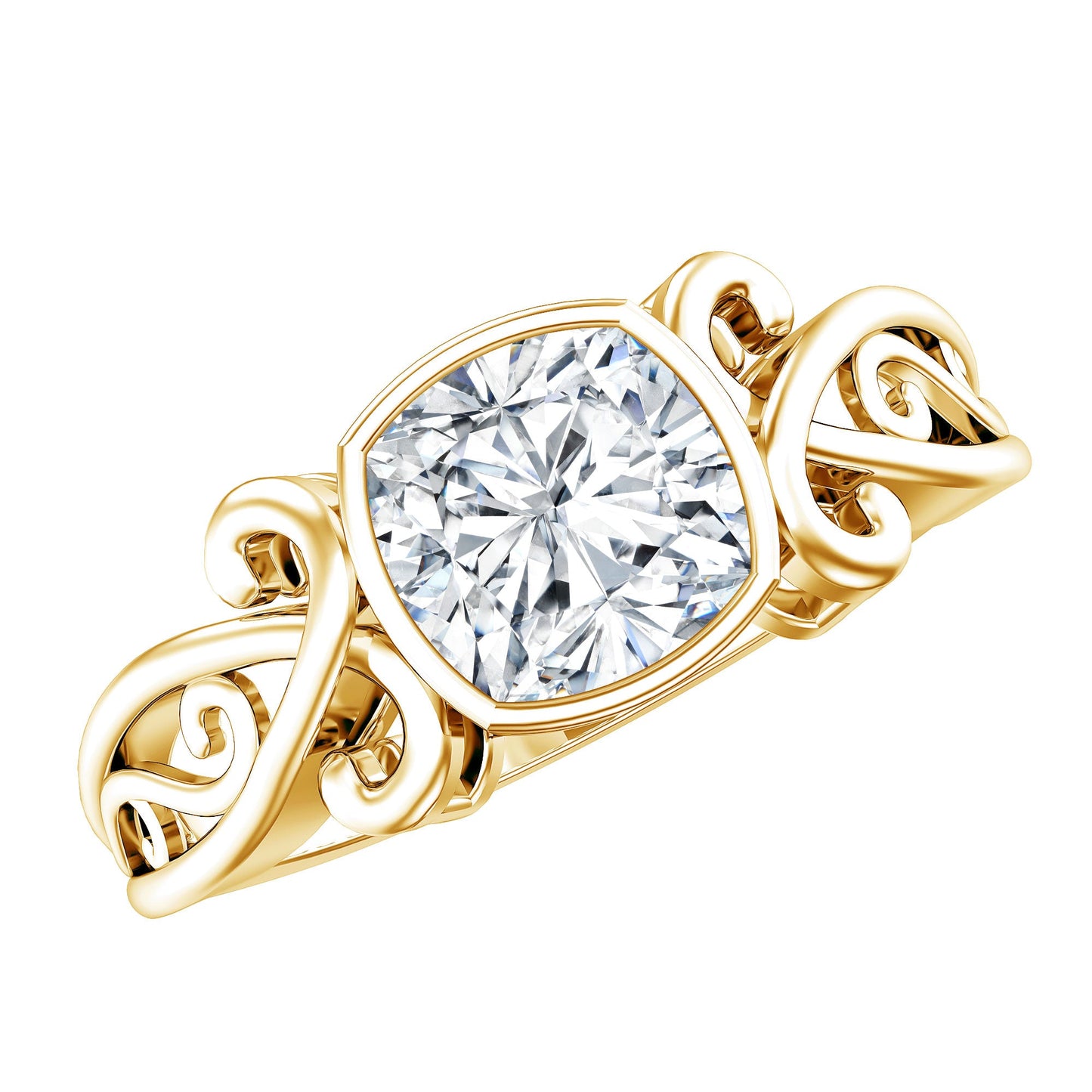 1.7 Carat Lab Grown Diamond Cushion Engagement Ring