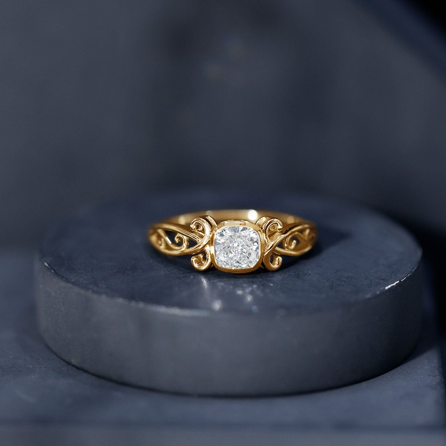 1.7 Carat Lab Grown Diamond Cushion Engagement Ring