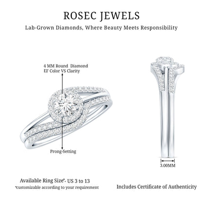 Certified Diamond Engagement Ring with Wedding Band