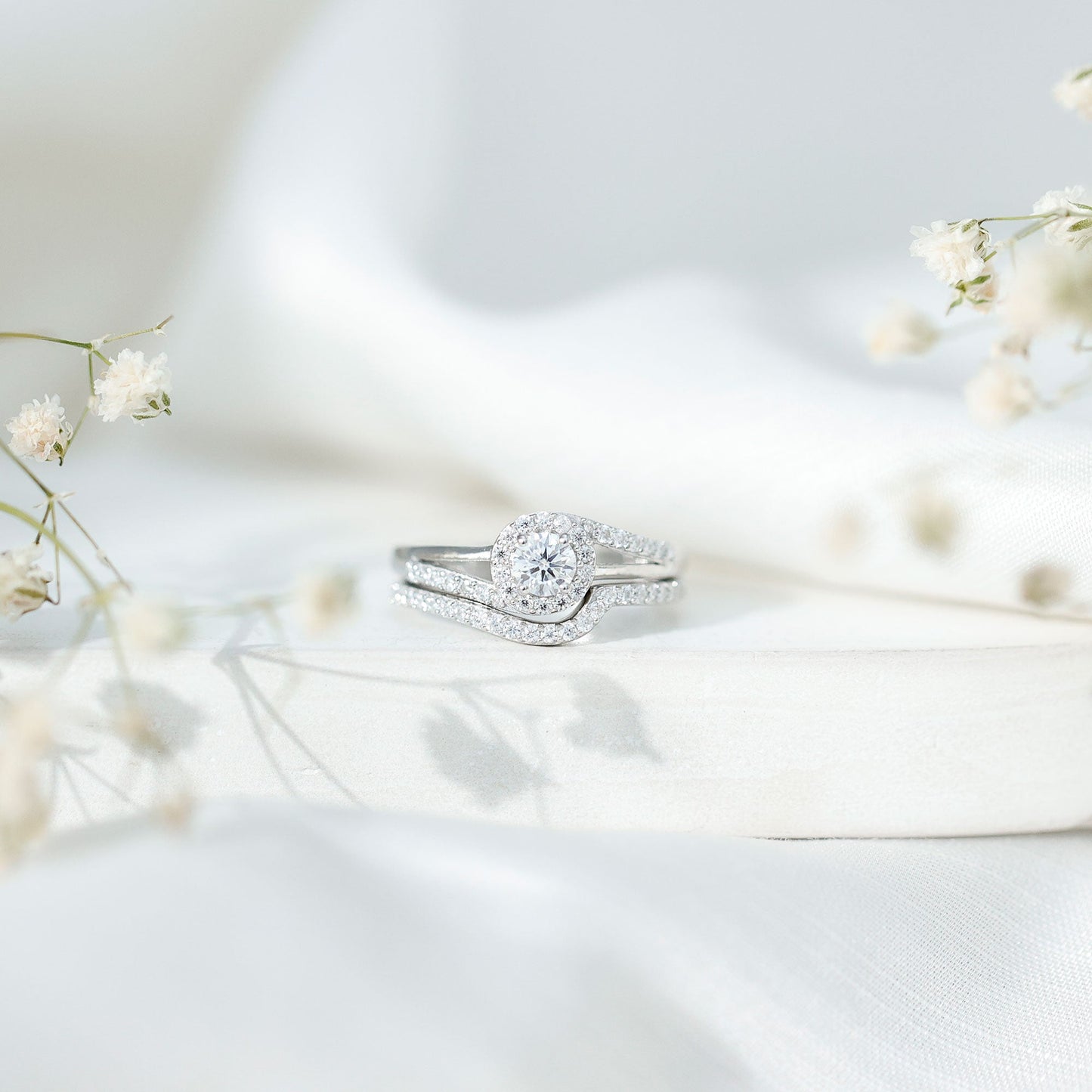 Certified Diamond Engagement Ring with Wedding Band