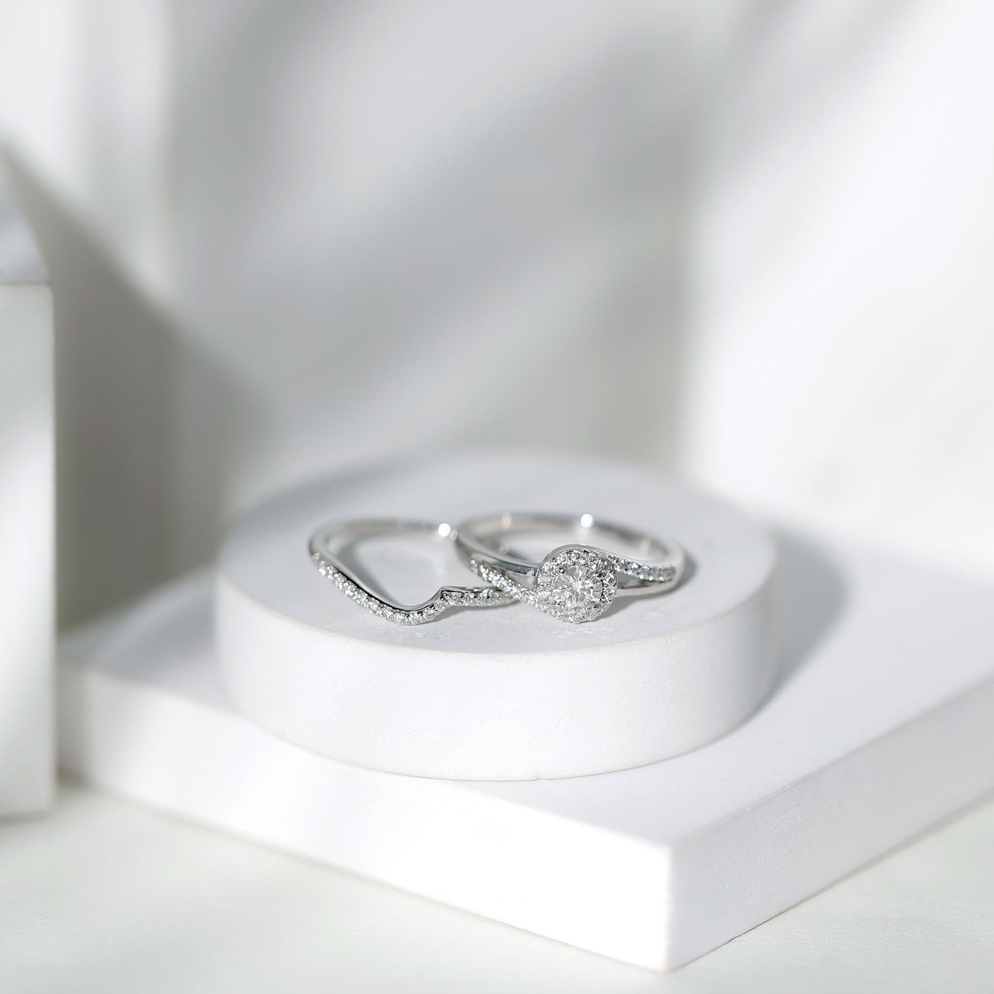 Certified Diamond Engagement Ring with Wedding Band