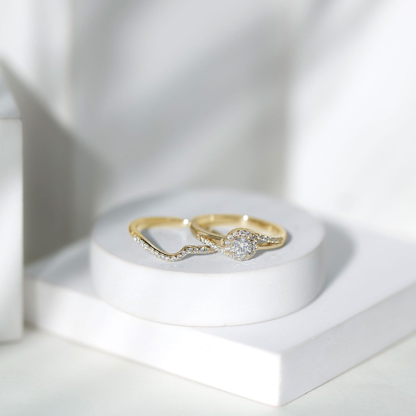 Certified Diamond Engagement Ring with Wedding Band