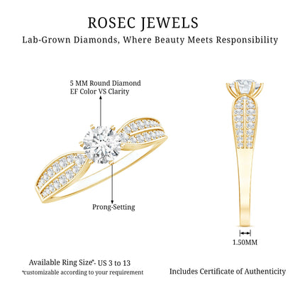 Certified Solitaire Lab Grown Diamond Promise Engagement Ring