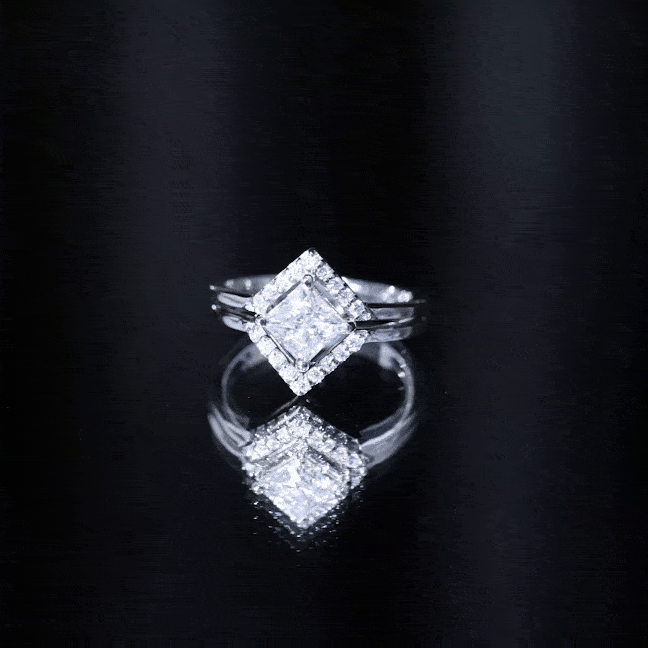 Princess Cut Lab Grown Diamond Bridal Ring Set