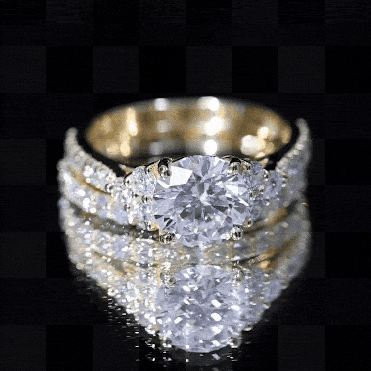 Certified Lab Grown Diamond Engagement Ring With Ring Guard for Her