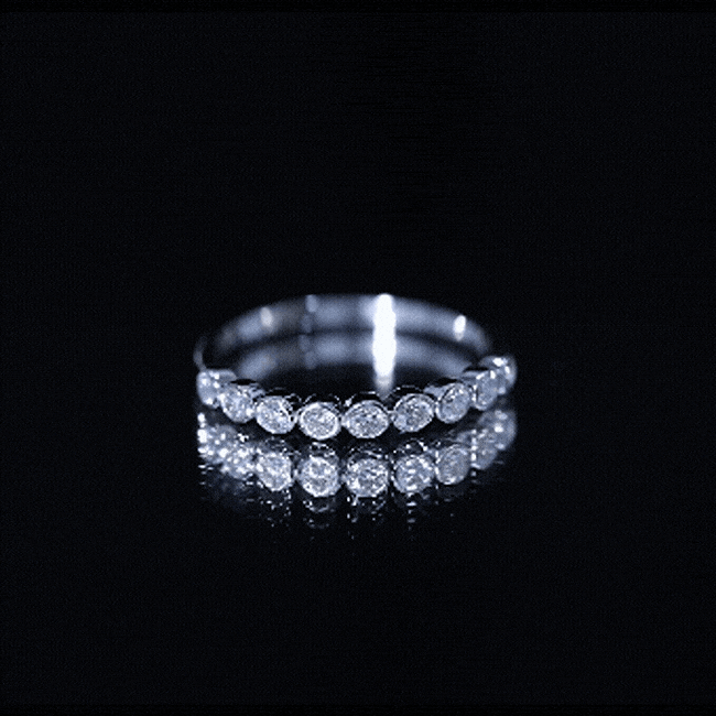 Bezel Set Lab Grown Diamond Half Eternity Ring