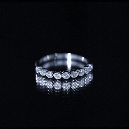 Bezel Set Lab Grown Diamond Half Eternity Ring