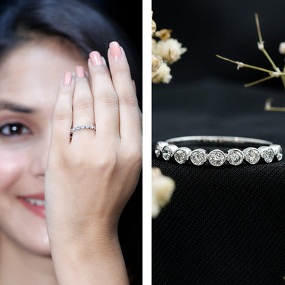 Bezel Set Lab Grown Diamond Half Eternity Ring