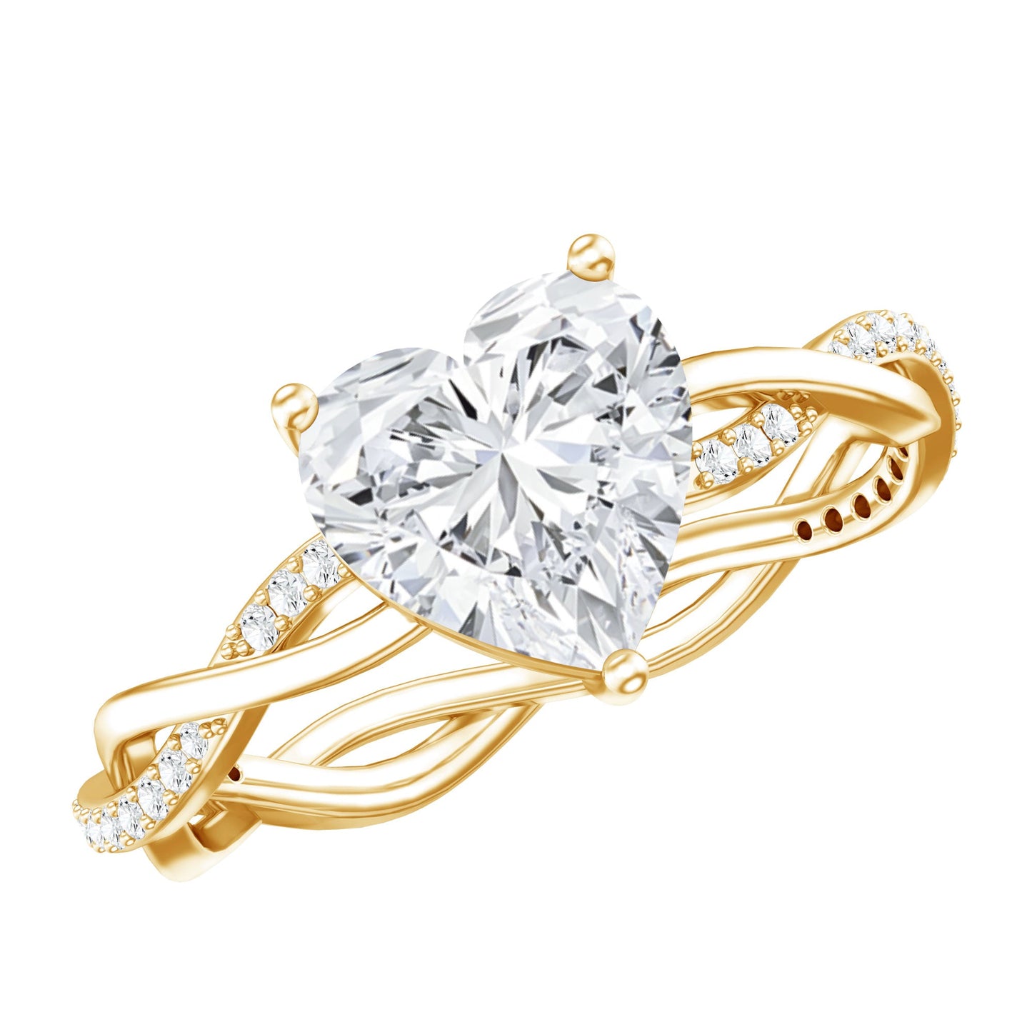 Brilliant Cut Lab Grown Diamond Heart Shape Engagement Ring