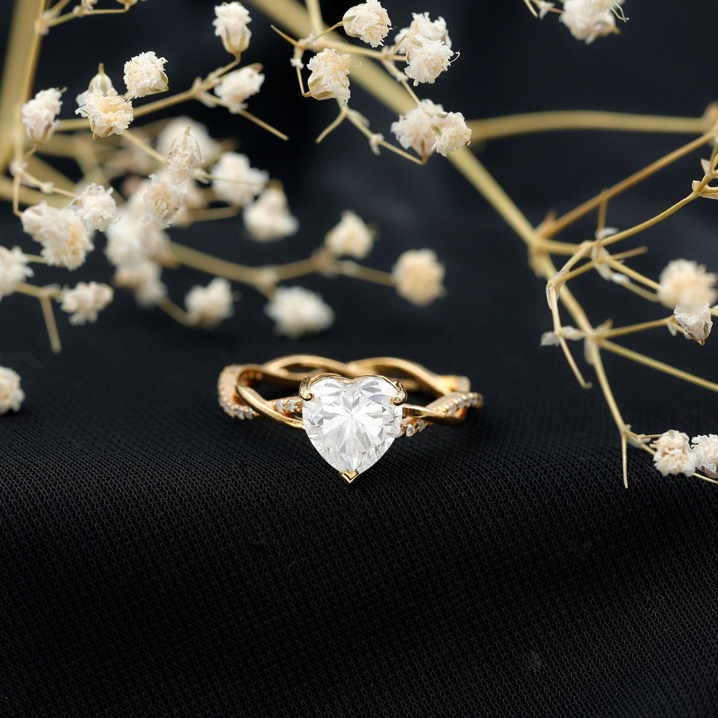 Brilliant Cut Lab Grown Diamond Heart Shape Engagement Ring