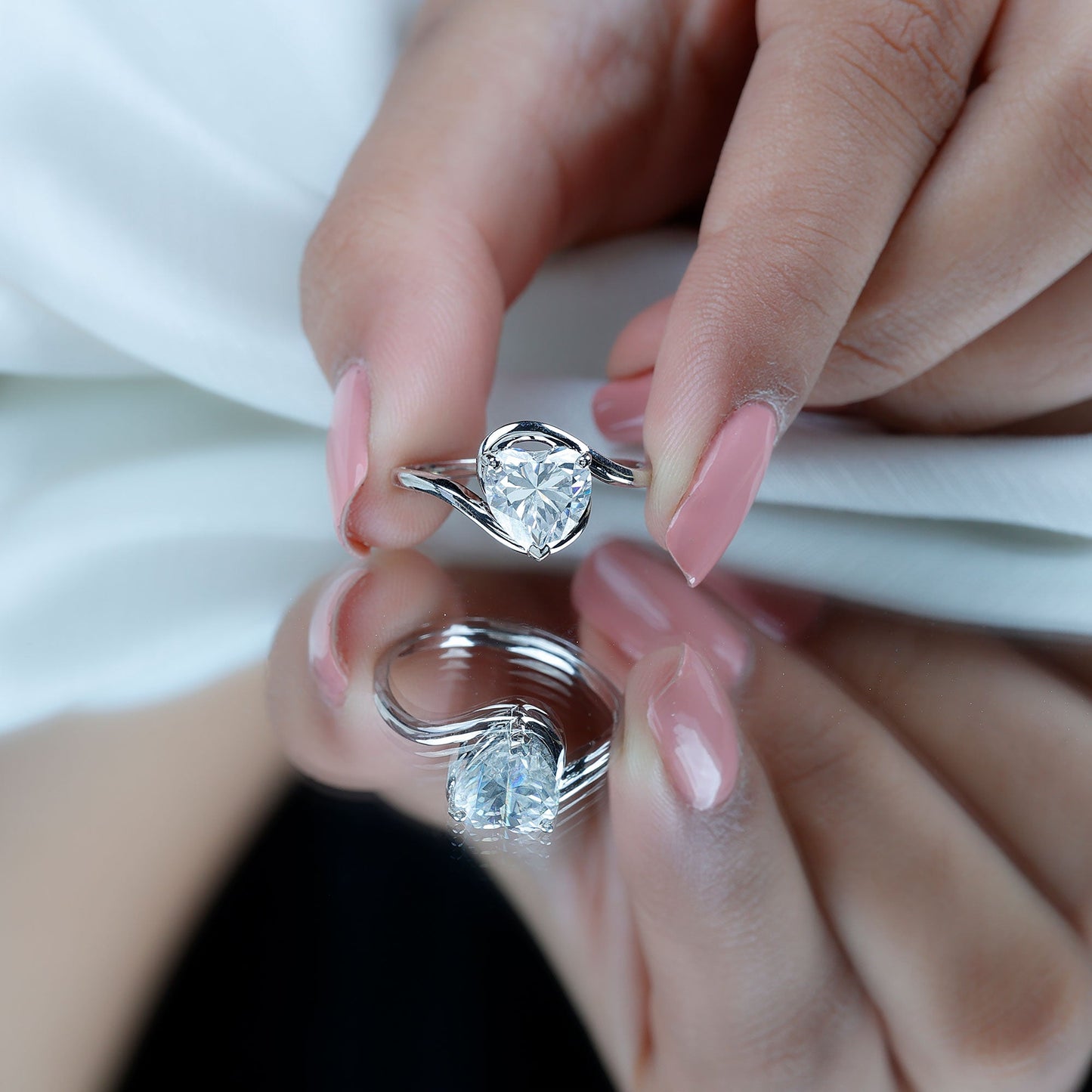 2 Carat Lab Grown Diamond Heart Shape Engagement Ring For Her