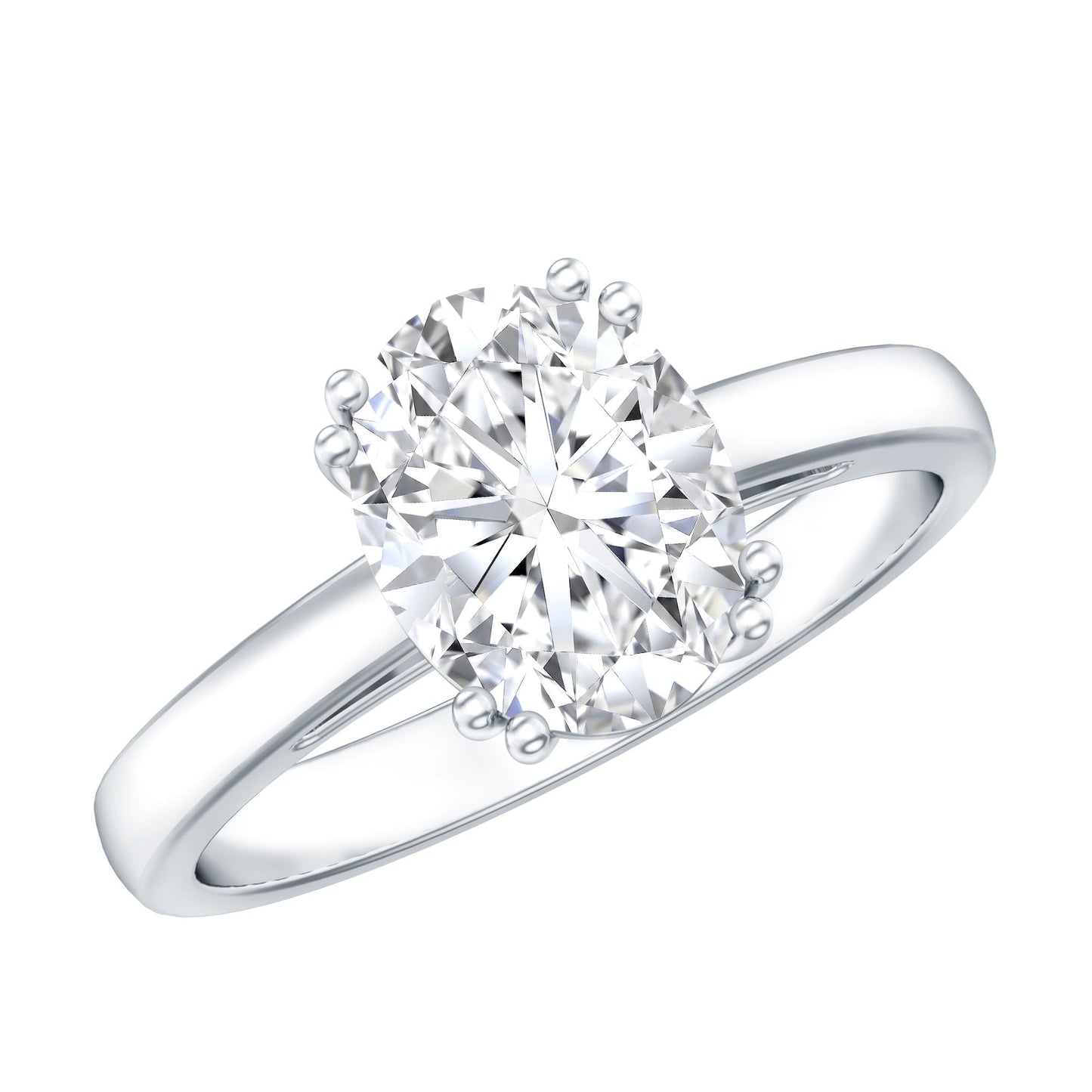 2 Carat Oval Cut Lab Grown Diamond Engagement Ring