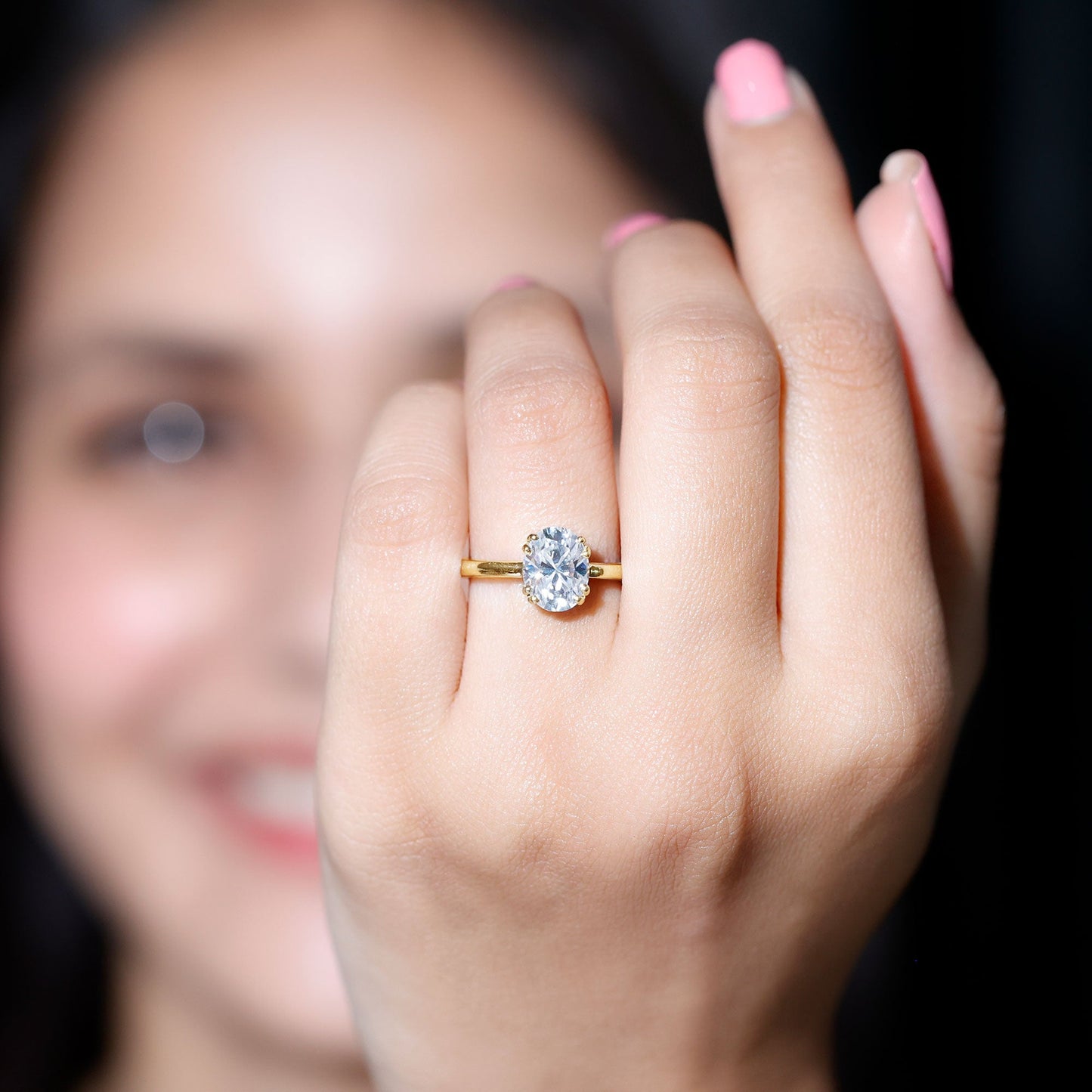 2 Carat Oval Cut Lab Grown Diamond Engagement Ring