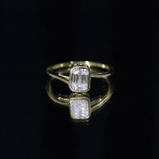 Bezel Set Lab Grown Diamond Bypass Engagement Ring