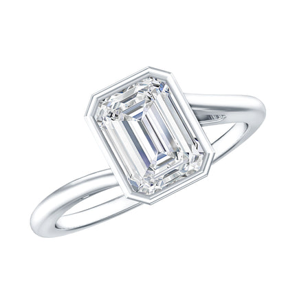 Bezel Set Lab Grown Diamond Bypass Engagement Ring