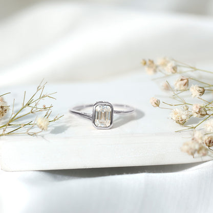 Bezel Set Lab Grown Diamond Bypass Engagement Ring