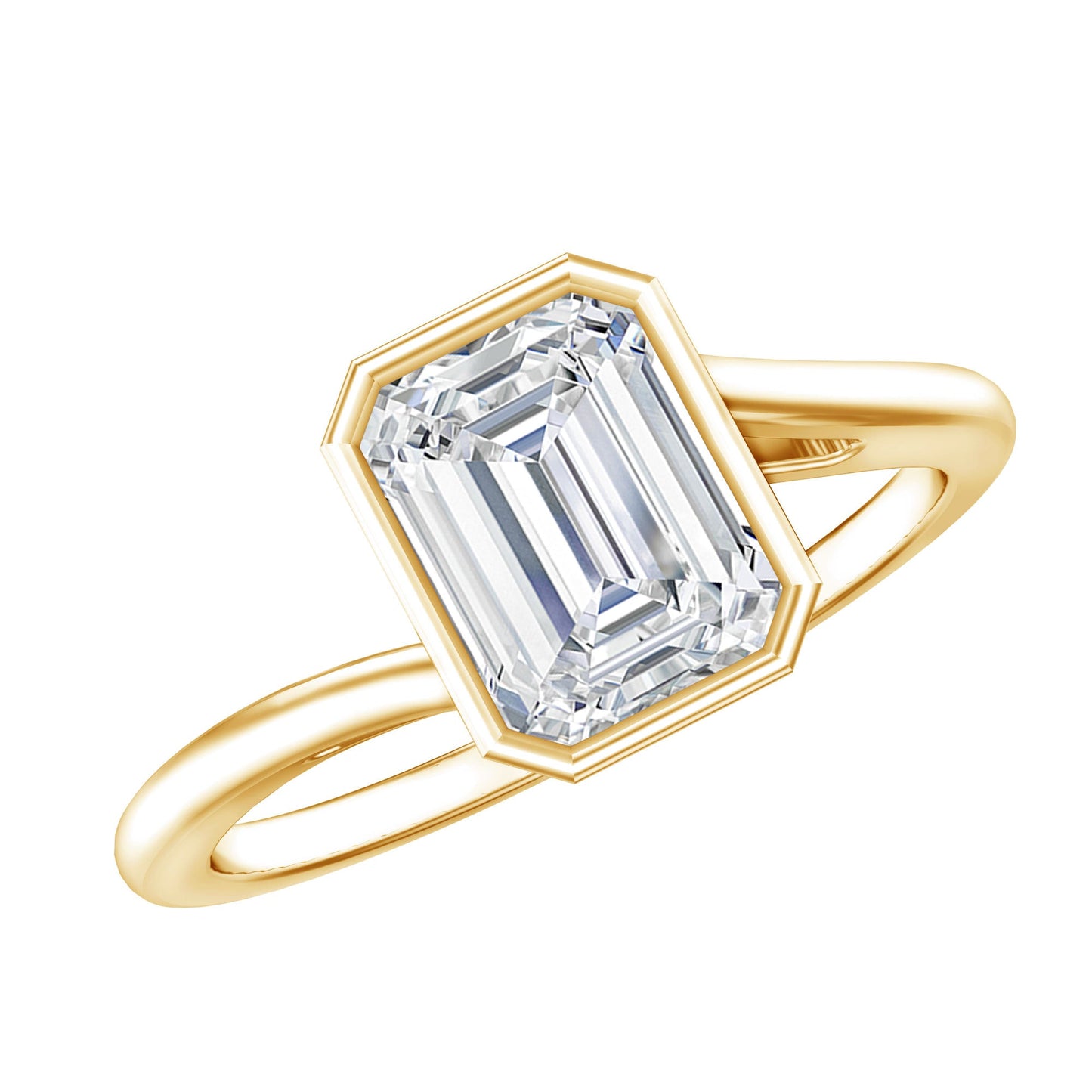 Bezel Set Lab Grown Diamond Bypass Engagement Ring