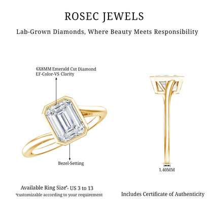 Bezel Set Lab Grown Diamond Bypass Engagement Ring