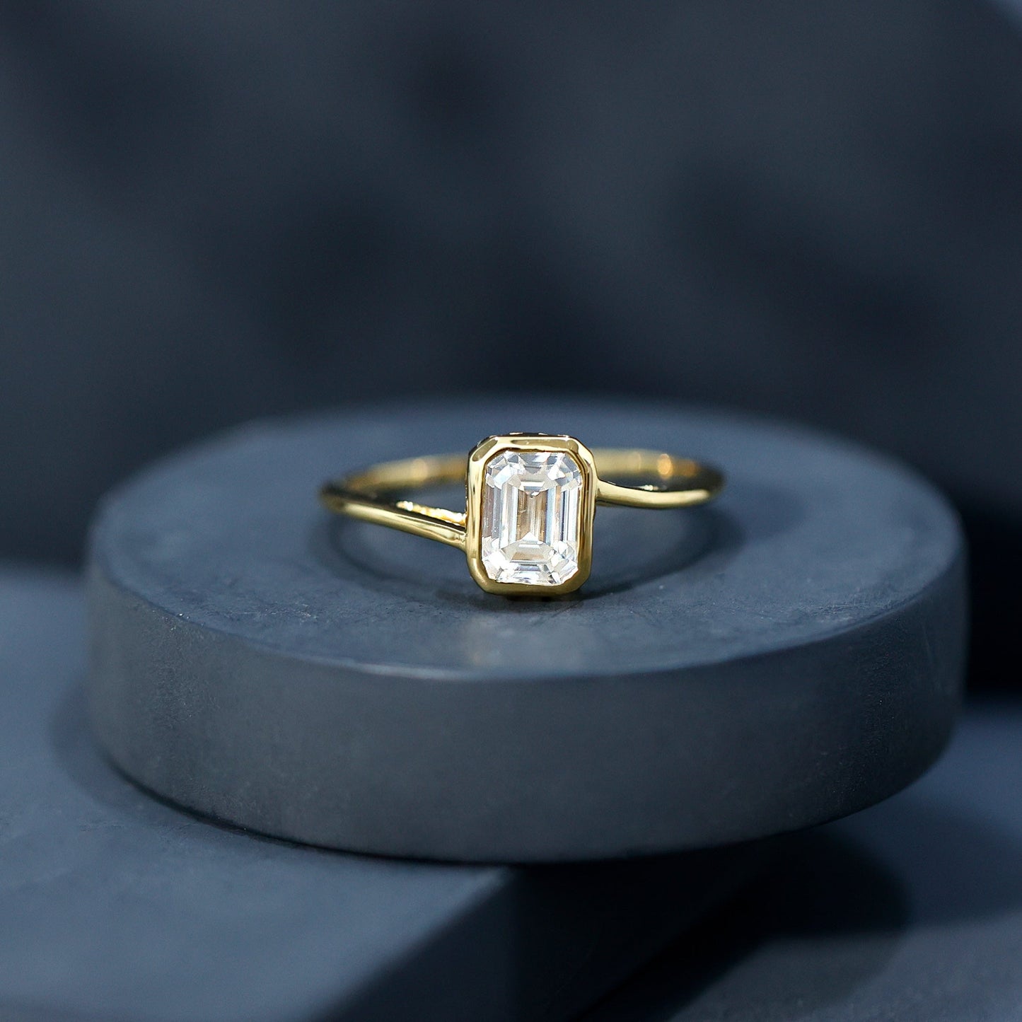Bezel Set Lab Grown Diamond Bypass Engagement Ring