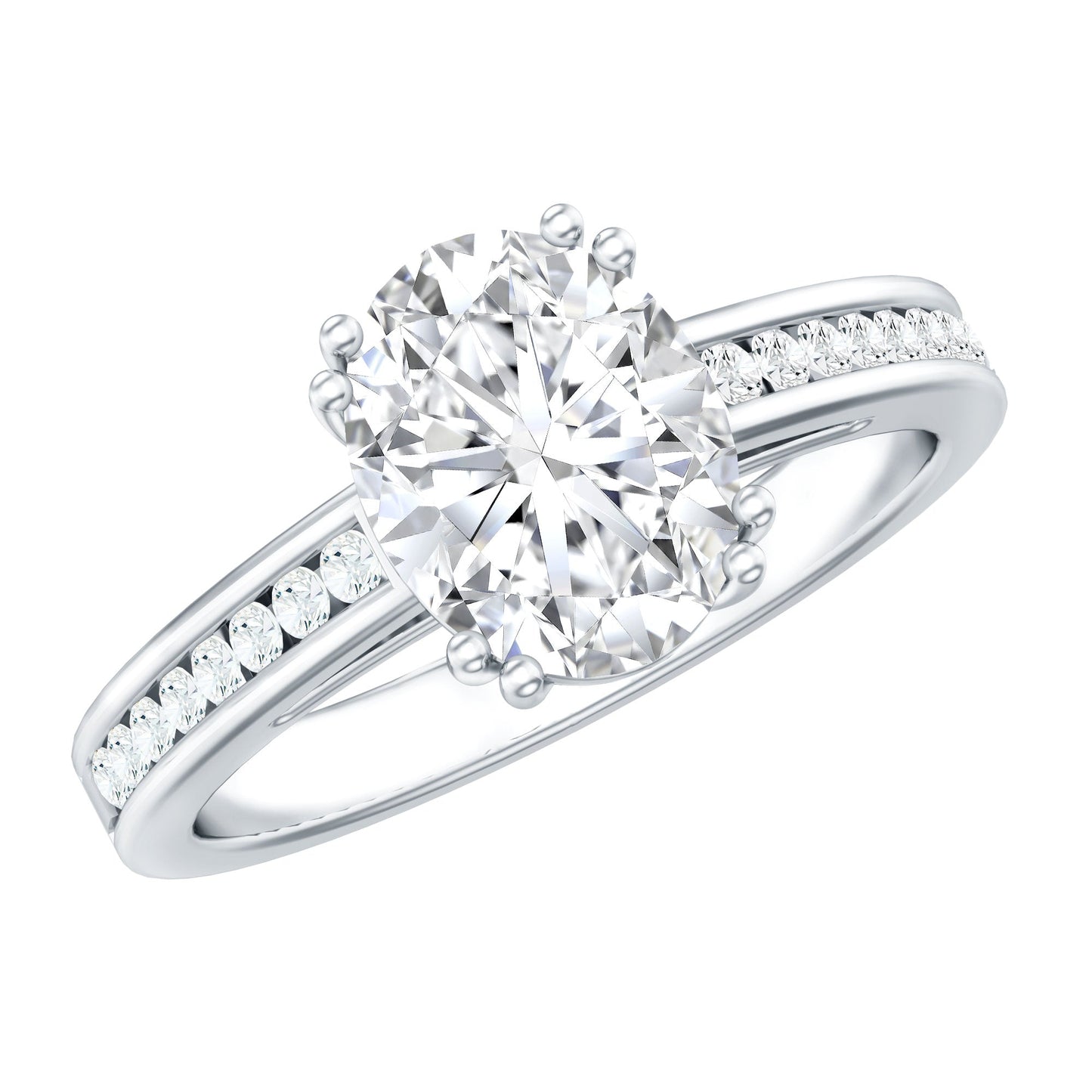 Lab Grown Diamond Timeless Engagement Ring With Side Stones