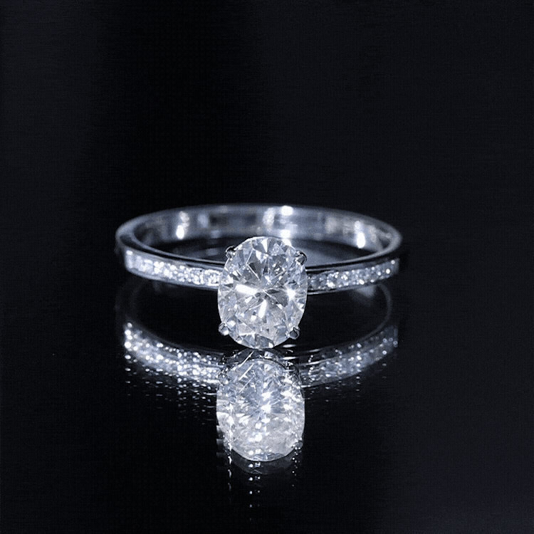 Certified 2 Carat Lab Grown Diamond Oval Engagement Ring