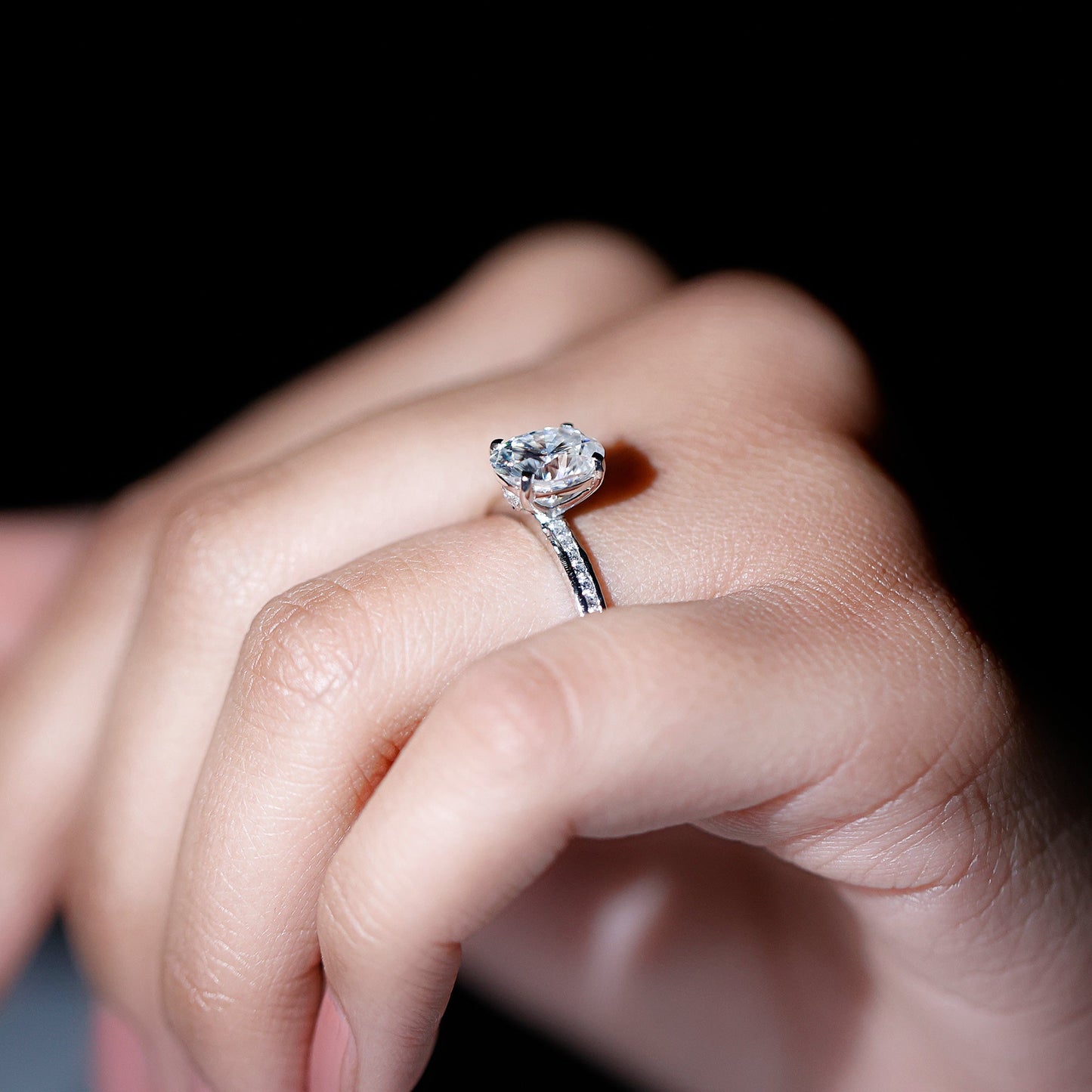 Certified 2 Carat Lab Grown Diamond Oval Engagement Ring