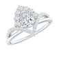Pear Cut 0.6 Carat Lab Grown Diamond Designer Engagement Ring