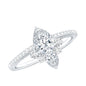 Lab Grown Diamond Unique Engagement Ring with Side Stones