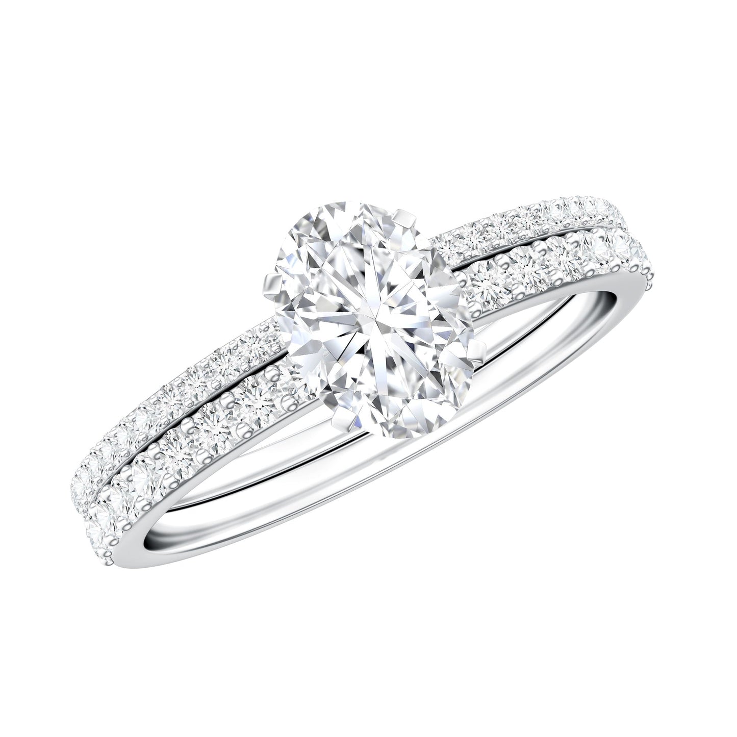 Lab Grown Diamond Simple Bridal Ring Sets