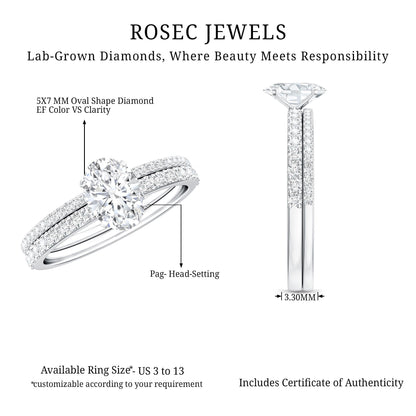 Lab Grown Diamond Simple Bridal Ring Sets