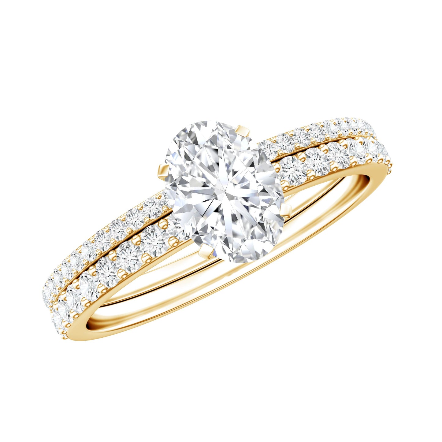 Lab Grown Diamond Simple Bridal Ring Sets