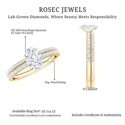 Lab Grown Diamond Simple Bridal Ring Sets