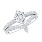 Lab Created Diamond Princess Cut Engagement Ring With Enhancer