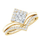 Lab Grown Diamond Princess Cut Engagement Ring With Ring Guard