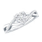Lab Created Diamond Heart Crossover Engagement Ring