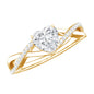 Lab Created Diamond Heart Crossover Engagement Ring