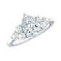 Lab Grown Diamond Teardrop Engagement Ring With Round Shape Trio