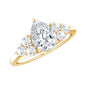 Lab Grown Diamond Teardrop Engagement Ring With Round Shape Trio