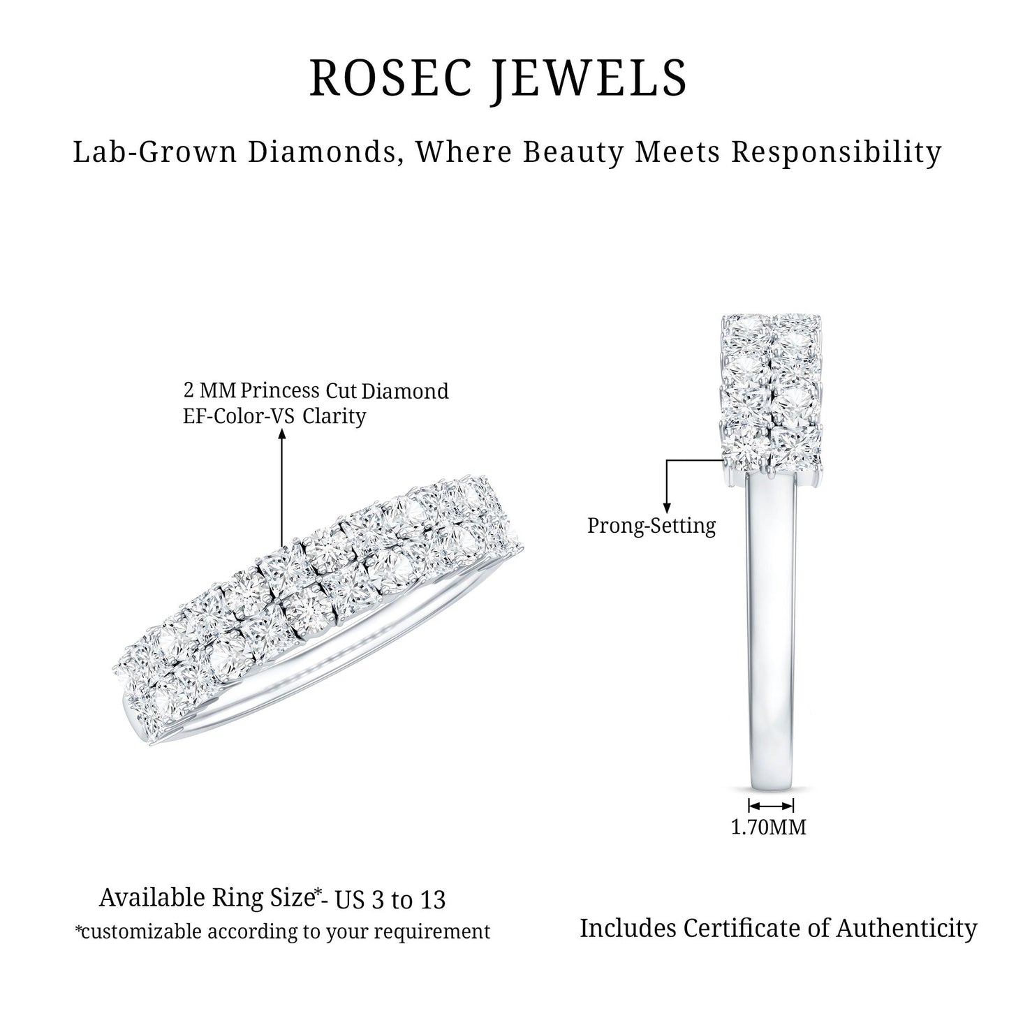 Lab Grown Diamond Wedding Anniversary Ring With Certificate