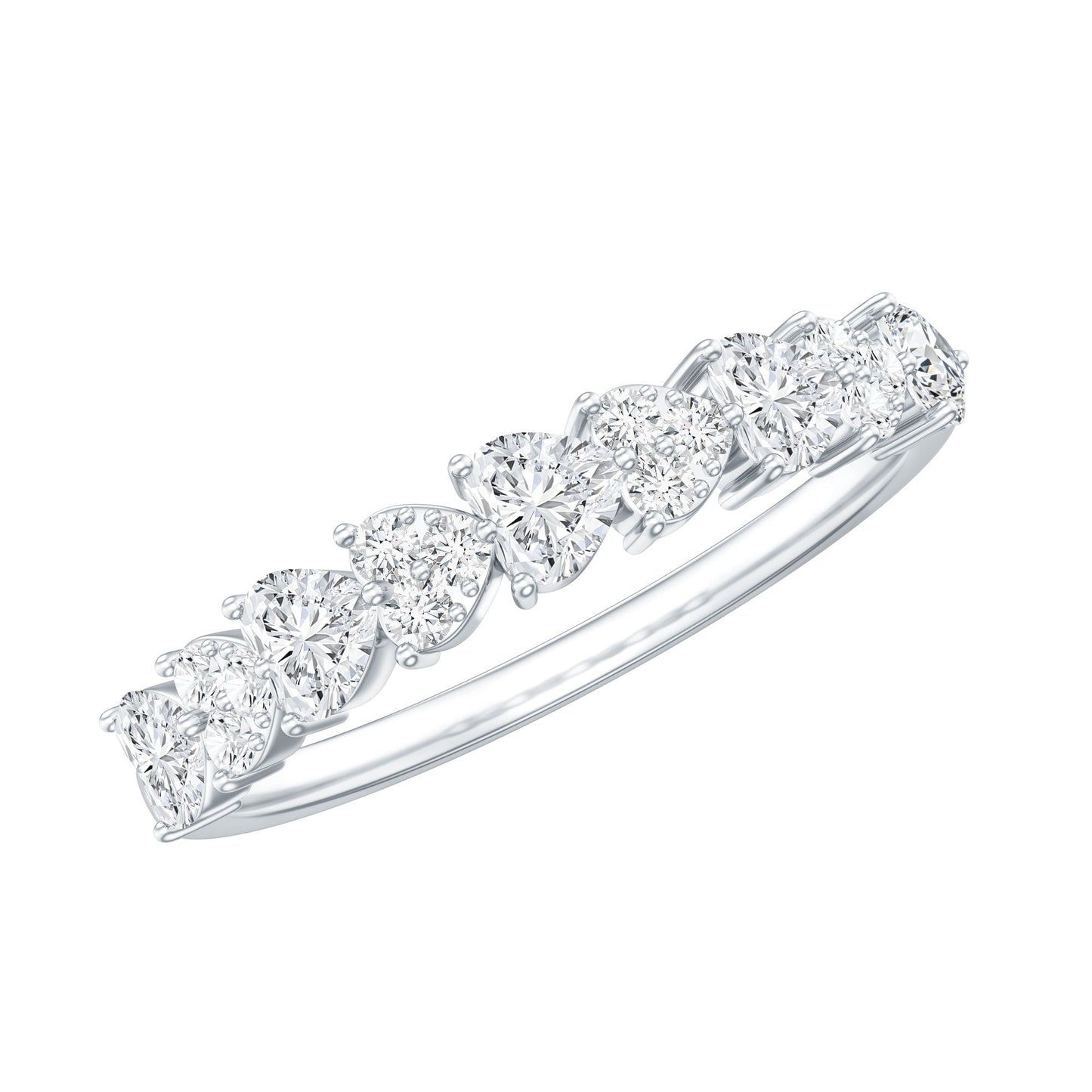 Brilliant Cut Lab Grown Diamond Heart Wedding Band Ring