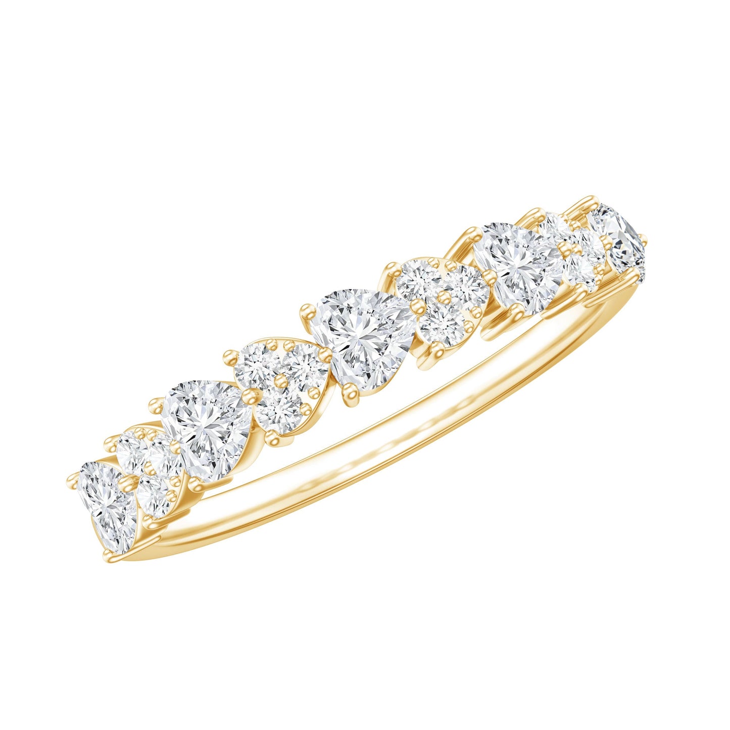 Brilliant Cut Lab Grown Diamond Heart Wedding Band Ring