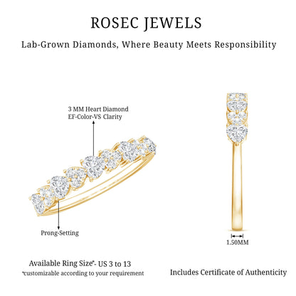 Brilliant Cut Lab Grown Diamond Heart Wedding Band Ring