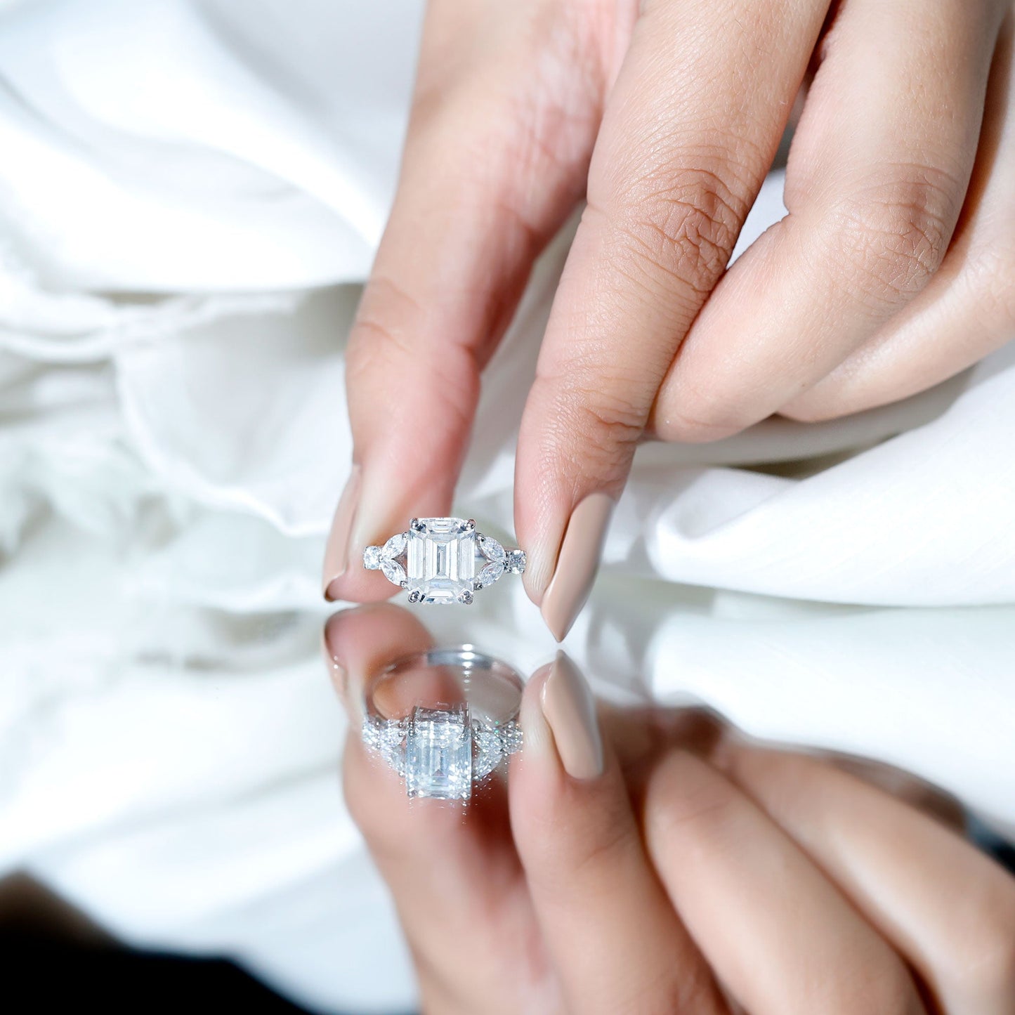 Womens Diamond Engagement Ring with Split Shank