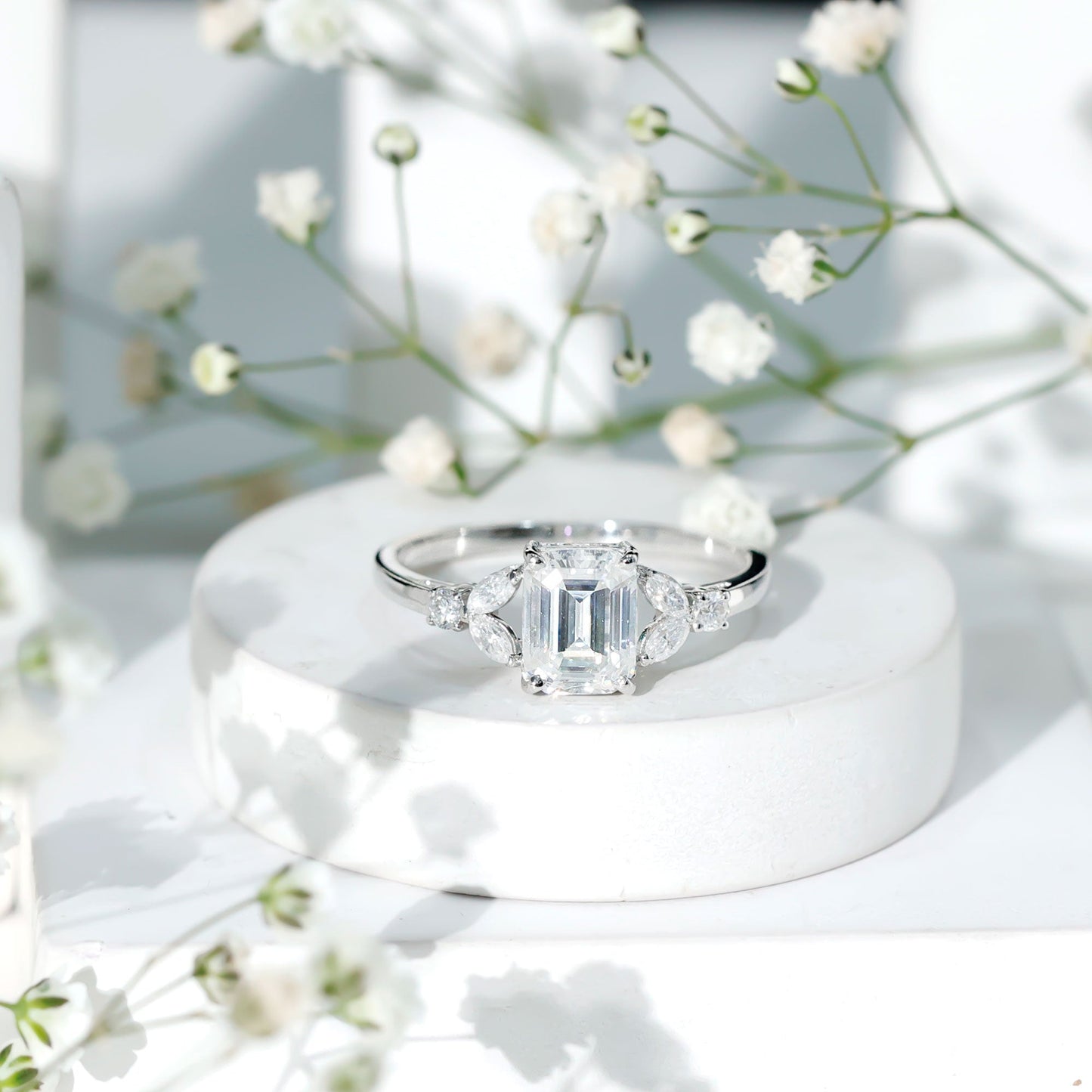 Womens Diamond Engagement Ring with Split Shank