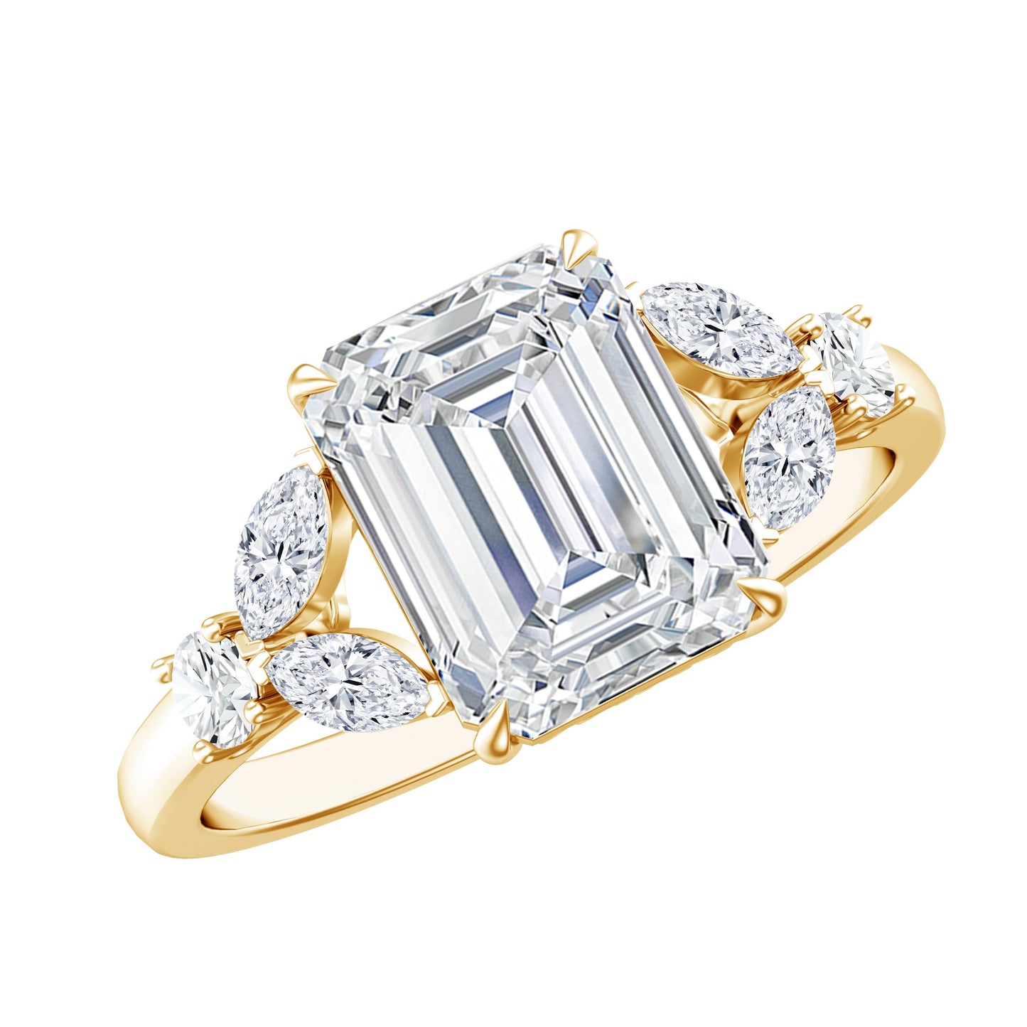 Womens Diamond Engagement Ring with Split Shank